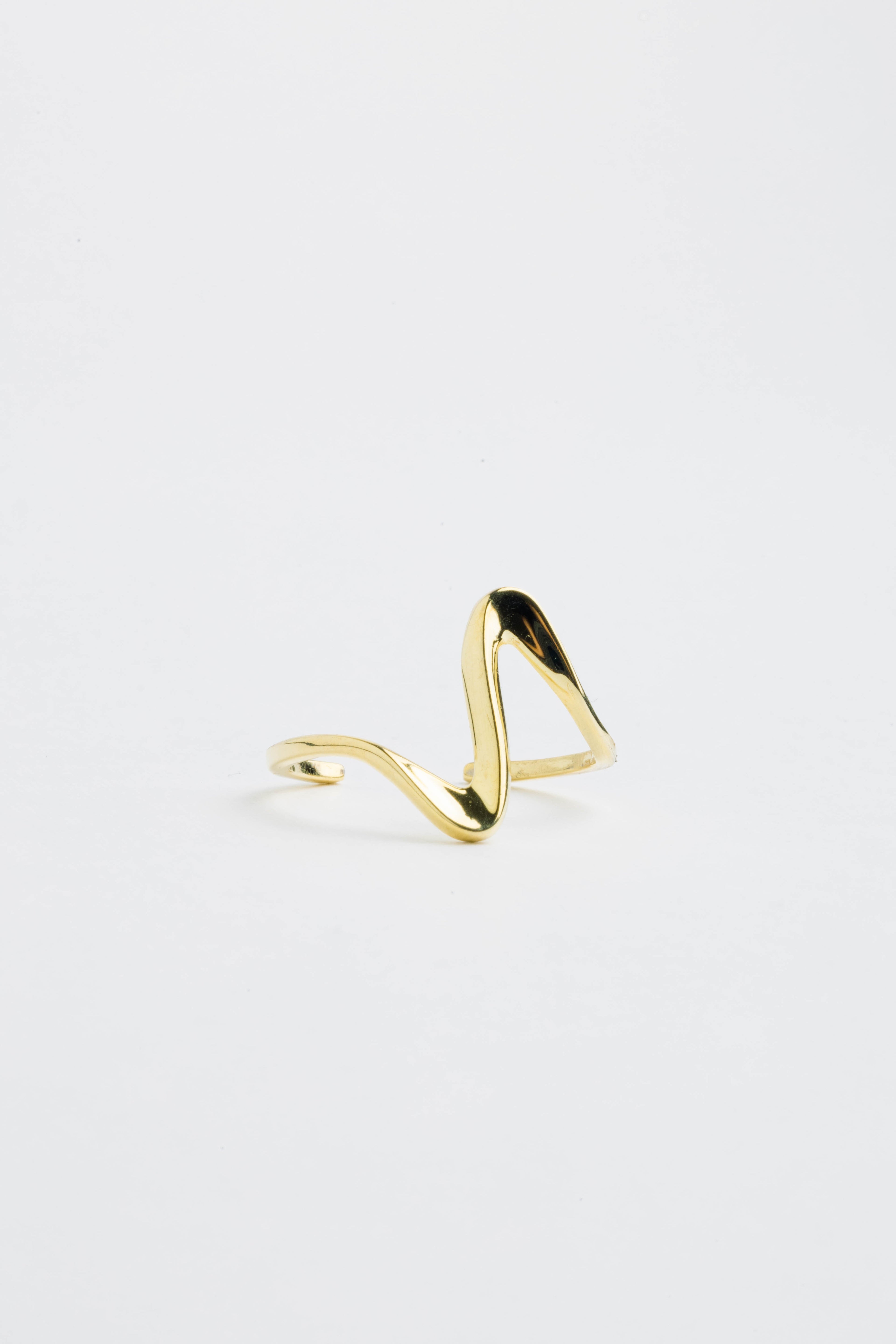 Anillo de plata .925 bañada en oro 18K Life Line (línea de vida)