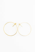 Aretes de plata .925 bañados en oro 18K 1832 círculo con barrita