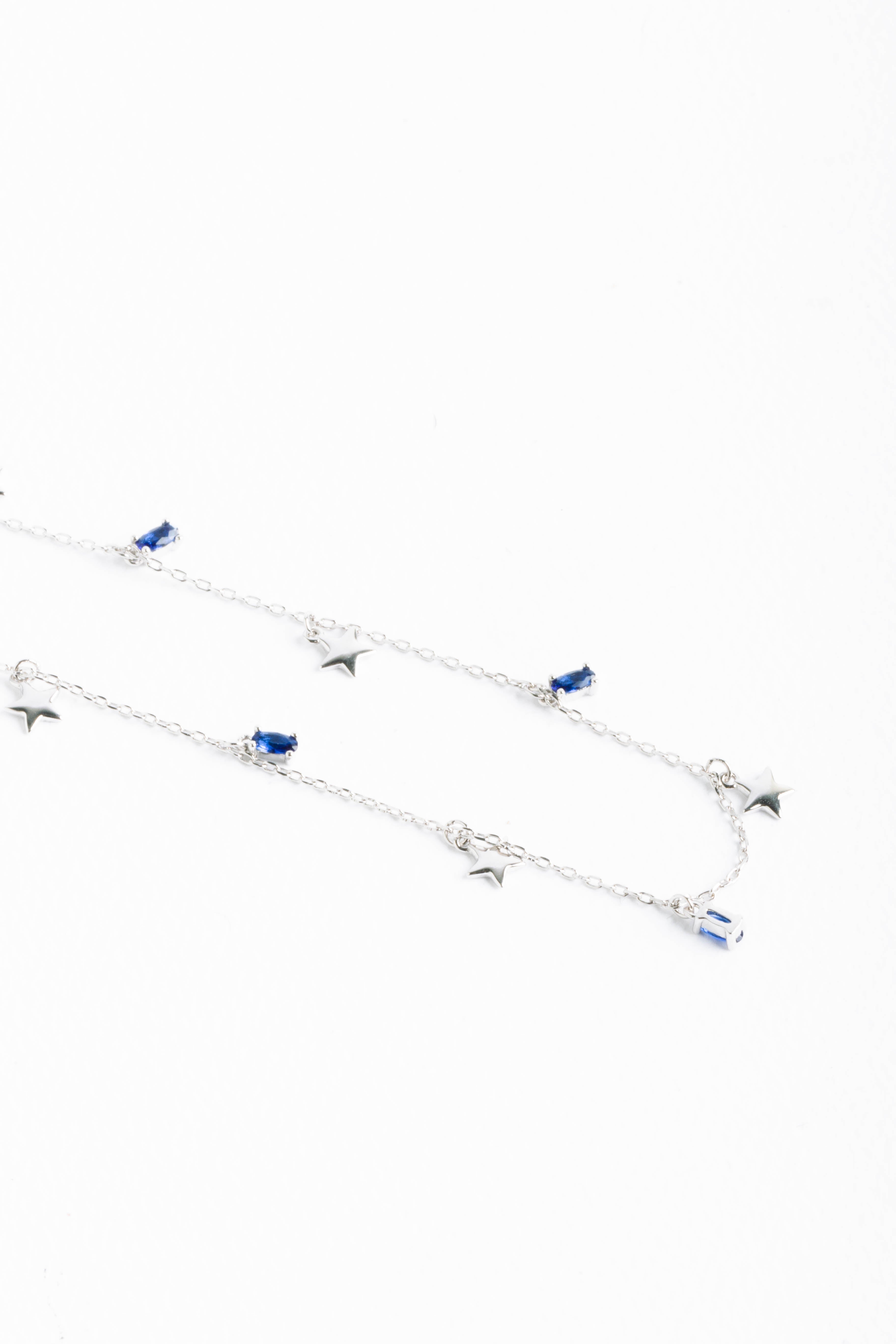 Collar de piedra natural con plata .925 estrellas y piedra