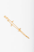 Pulsera de plata .925 bañada en oro 18K Mini cruz