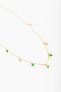 Collar de piedra natural con plata .925 bañada en oro 18K piedra verde y estrellas