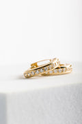 Arracadas de oro sólido 10K mini zirconia 3D 1 cm