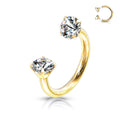 Piercing Omega Dorado con Zirconia