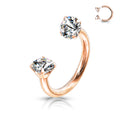 Piercing Omega Rosado con Zirconia