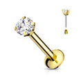 Piercing Dorado con Mini Zirconia 2 mm