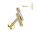 Piercing Dorado Dos Líneas con Zirconia