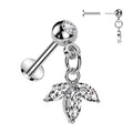 Piercing Plateado con Zirconia y Marquesas