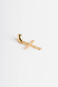 Dije de oro sólido 10K cruz con zirconia 1.3 cm x 1 cm