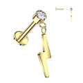 Piercing Dorado con Zirconia y Rayo