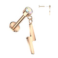 Piercing Rosado con Zirconia y Rayo