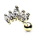 Piercing Dorado Mini Princesa 8 mm