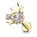 Piercing Dorado Estrellado con Zirconias