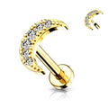 Piercing Dorado de Hojas con Zirconias