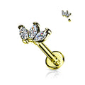 Piercing Dorado Corona de Tres Marquesas