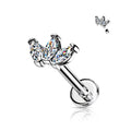 Piercing Plateado Corona de Tres Marquesas