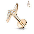 Piercing Rosado de Rayo con Zirconia