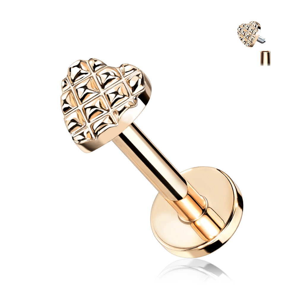 Piercing Rosado Corazón Waffle
