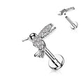 Piercing Plateado Colibrí con Zirconia