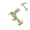 Piercing Dorado Colibrí con Zirconia
