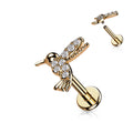Piercing Rosado Colibrí con Zirconia