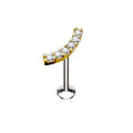 Piercing Dorado Curvo Corto con Zirconias