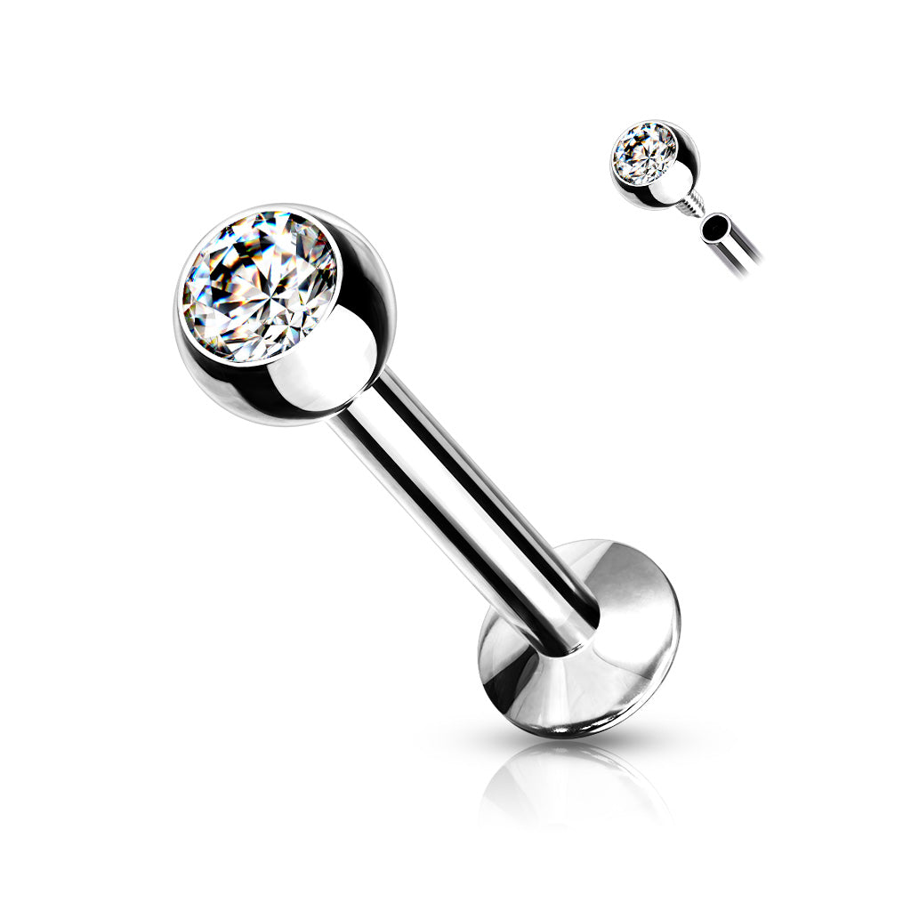 Piercing Básico con Bola y Zirconia 8 mm