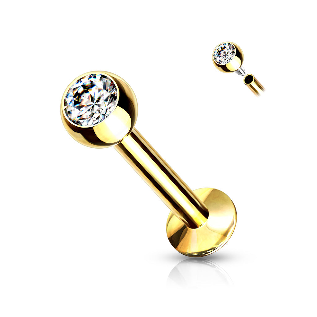 Piercing Básico con Bola y Zirconia 8 mm