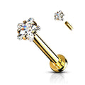 Piercing Dorado Estrella con Zirconia