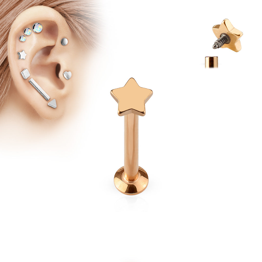 Piercing Rosado Mini Estrella 8 mm