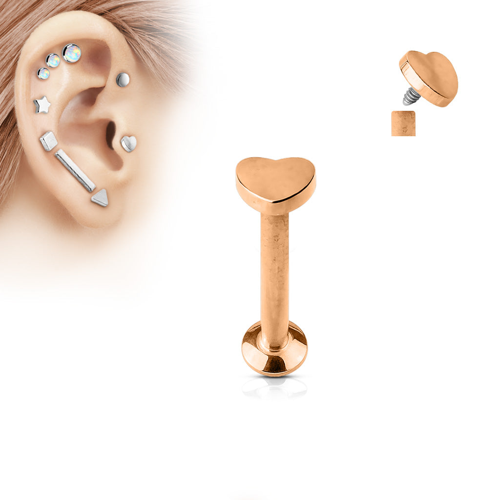 Piercing Rosado Mini Corazón 8 mm
