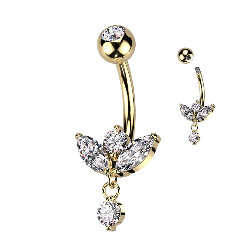 Piercing de Ombligo Dorado con Marquesa