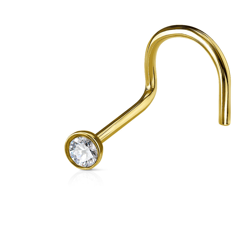 Piercing de Nariz Dorado con Zirconia