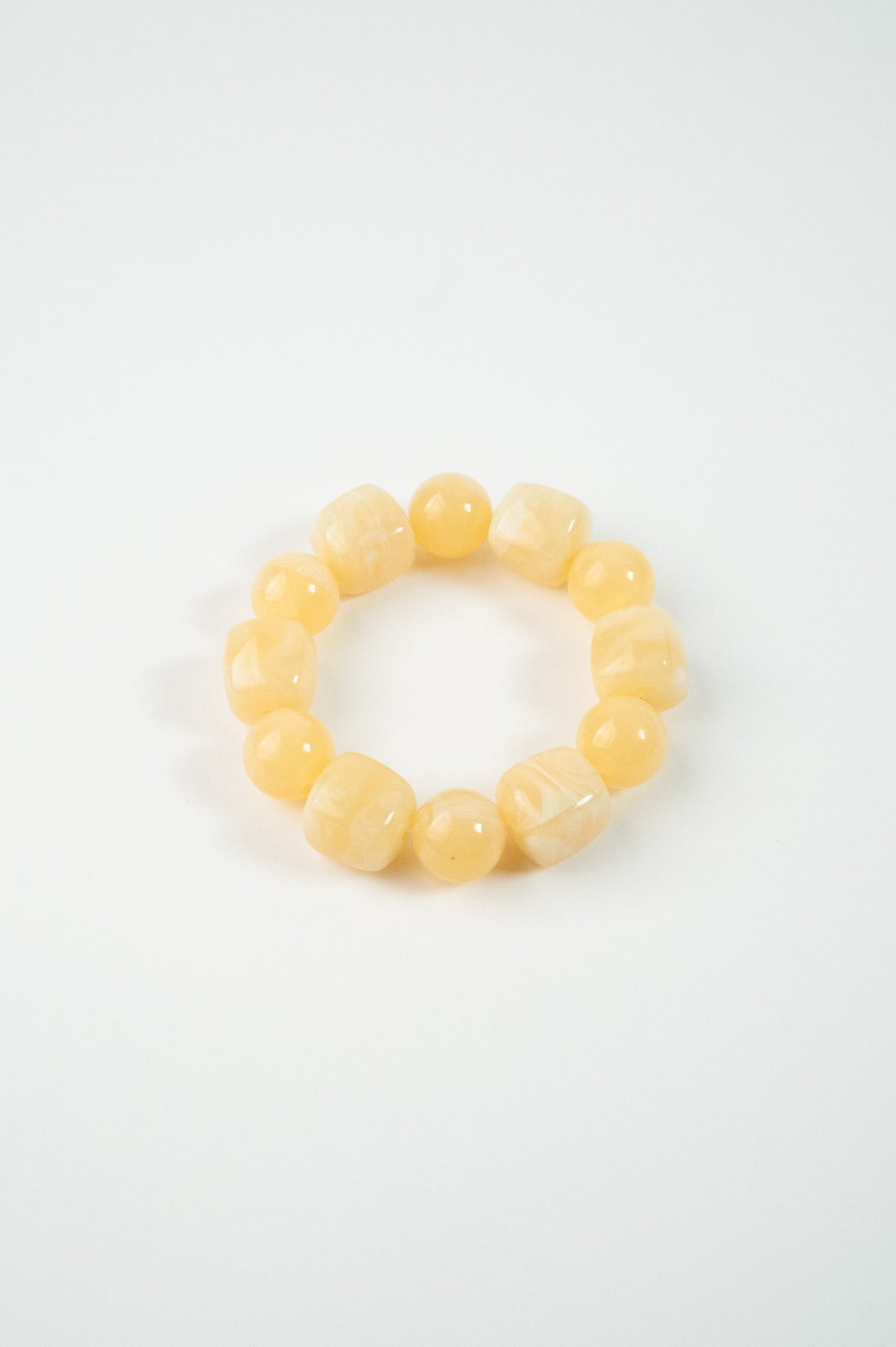Pulsera de acrílico de cuentas Ajustable amarilla