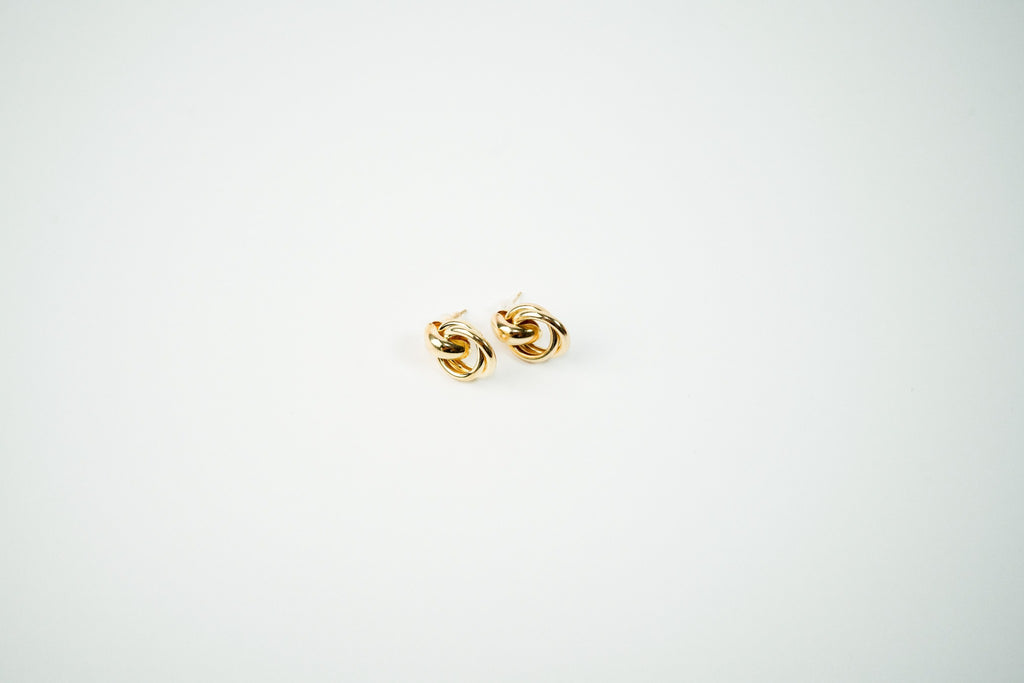 Aretes acero inoxidable WATERPROOF dorados de nudo