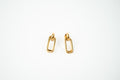 Aretes acero inoxidable WATERPROOF dorados rectangulo doble