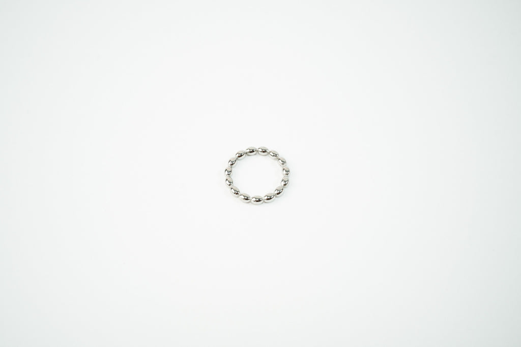 Anillo acero inoxidable WATERPROOF bolitas plateadas lisas