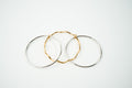 Pulsera acero inoxidable WATERPROOF set de tres plateado con dorado en ondas