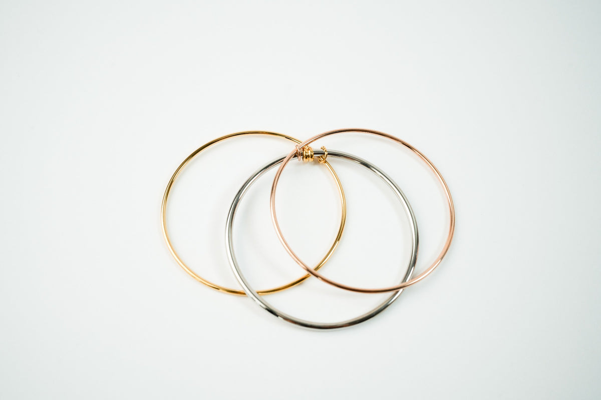 Pulsera acero inoxidable WATERPROOF set de tres colores lisas