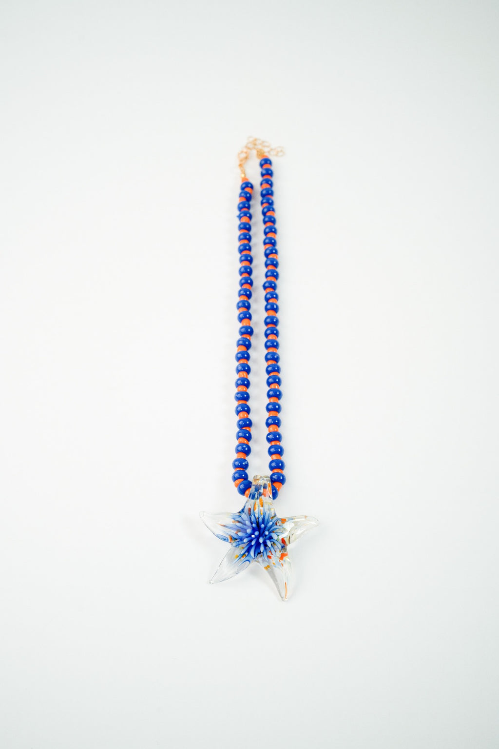 Collar vidrio soplado estrella azul