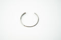 Pulsera acero inoxidable WATERPROOF liso ajustable con puntas gruesas plateado