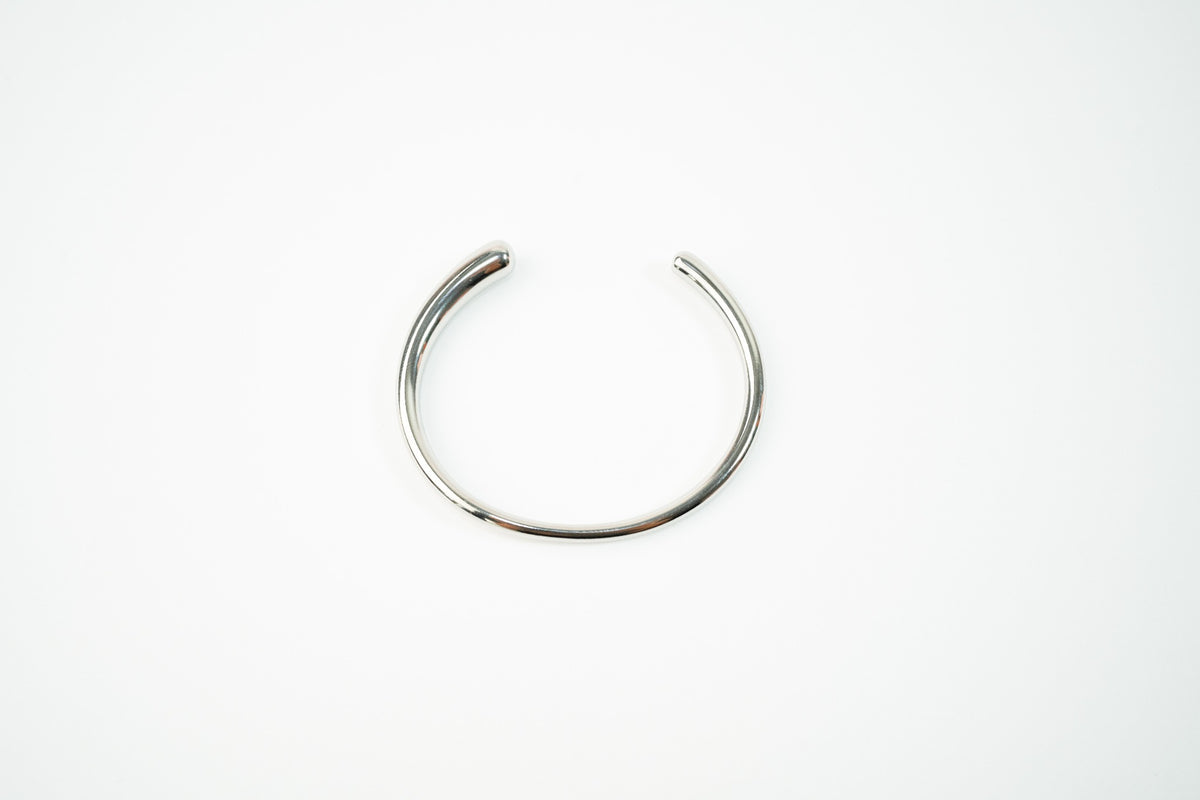 Pulsera acero inoxidable WATERPROOF liso ajustable con puntas gruesas plateado