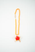 Collar vidrio solpado estrella naranja