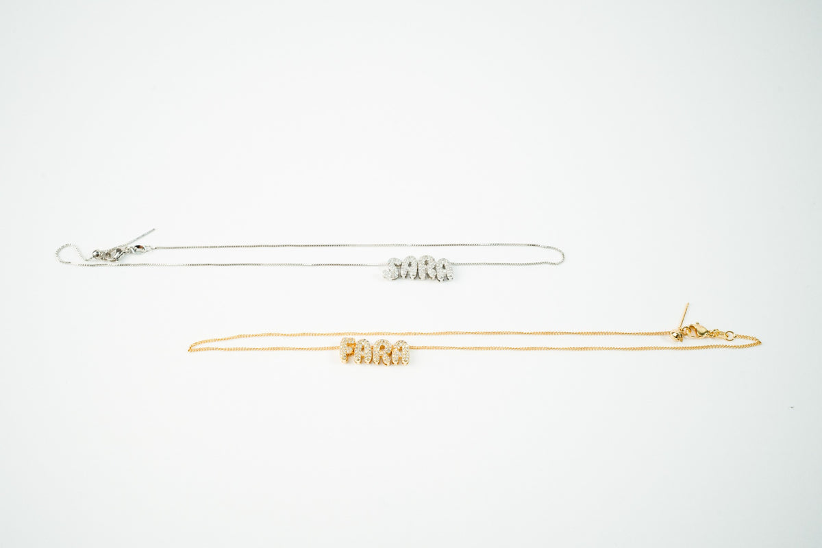 Inicial baño de oro 18k para collar o pulsera dorada  zirconia