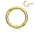 Piercing Aro Dorado con Zirconia 8 mm