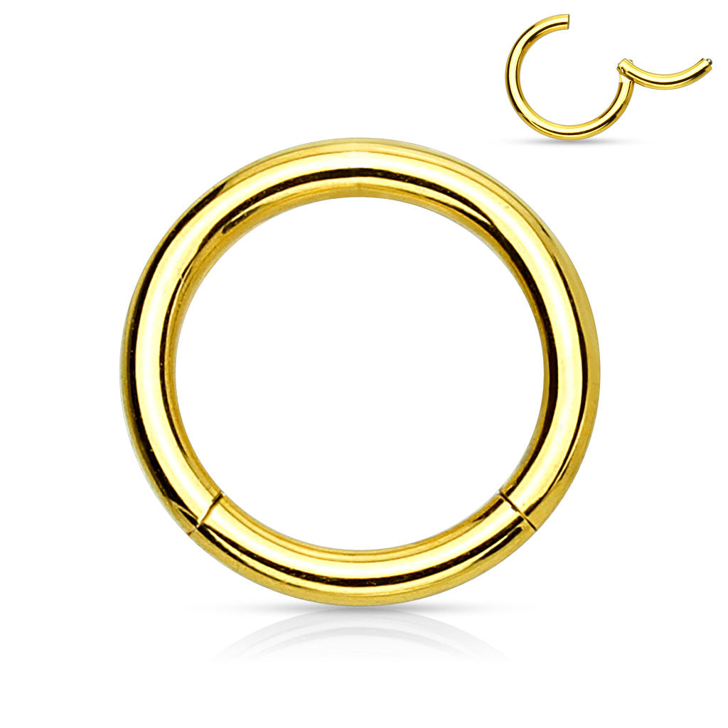 Piercing Aro Dorado con Zirconia 8 mm