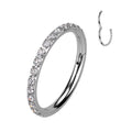 Piercing Aro Plateado con Zirconia 8 mm