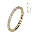 Piercing Aro Dorado con Zirconia 8 mm