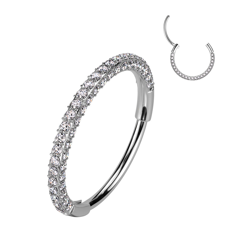 Piercing Titanio Aro Triple con Zirconias