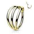 Piercing Titanio Dorado Aro Triple Liso